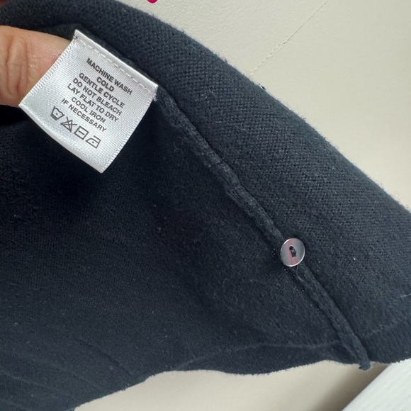 Kate Hill Black V-Neck button front Cardigan Sweater petite large - Picture 5 of 8